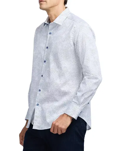 Robert Graham Men's Akehurst Printed Long-Sleeve Button-Front Shirt | Thumbnail 4