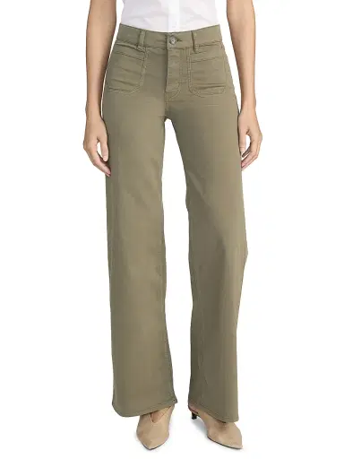 Frame Women's Le Slim Palazzo Cotton-Blend Wide-Leg Jeans - Grasshopper - Size 31 | Thumbnail 3