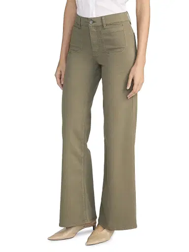 Frame Women's Le Slim Palazzo Cotton-Blend Wide-Leg Jeans - Grasshopper - Size 31 | Thumbnail 4
