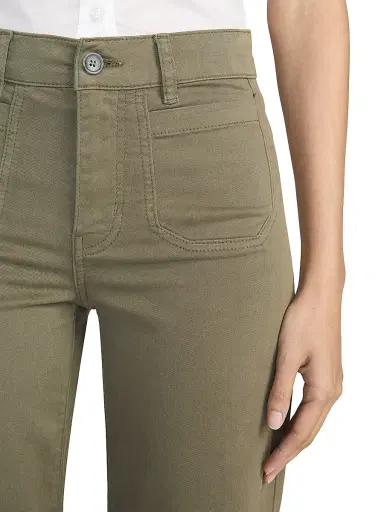 Frame Women's Le Slim Palazzo Cotton-Blend Wide-Leg Jeans - Grasshopper - Size 31 | Thumbnail 6