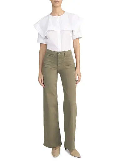 Frame Women's Le Slim Palazzo Cotton-Blend Wide-Leg Jeans - Grasshopper - Size 31 | Thumbnail 1
