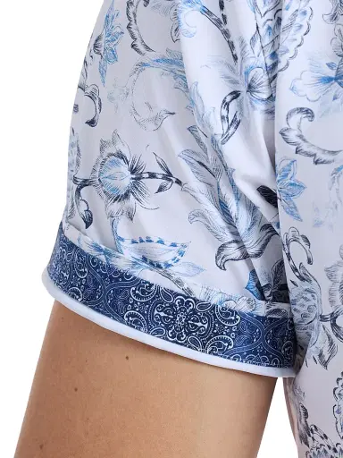 Robert Graham Men's Bascobel Floral Stretch Short-Sleeve Shirt - Light Blue - Size XXL | Thumbnail 6