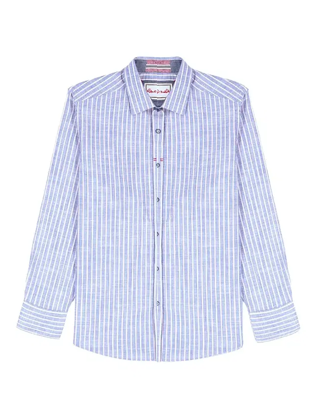 Men's Fardella Striped Cotton Shirt - Indigo