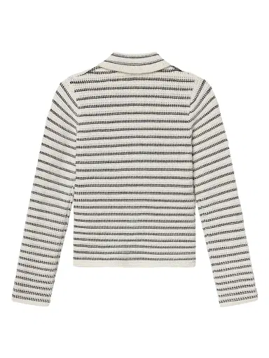 FRAME Women's The Crochet Striped Blazer - Cream Multi | Thumbnail 2