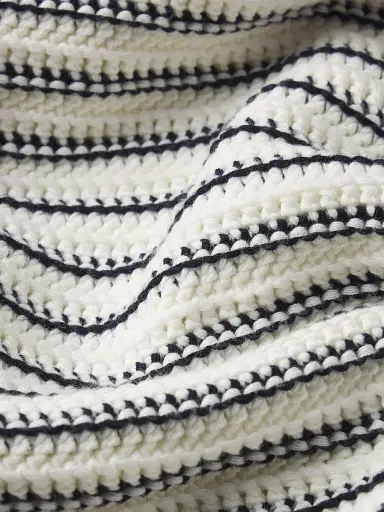 FRAME Women's The Crochet Striped Blazer - Cream Multi | Thumbnail 8