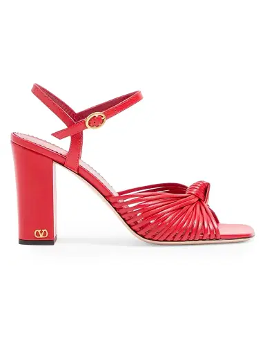Valentino Garavani Women's Annet Kidskin 90MM Sandals - Coral - Size 12 | Thumbnail 1 Valentino Garavani Women's Annet Kidskin 90MM Sandals - Coral - Size 12 | Thumbnail 1