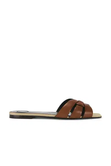 Saint Laurent Tribute Flat Sandal | Thumbnail 1 Saint Laurent Tribute Flat Sandal | Thumbnail 1