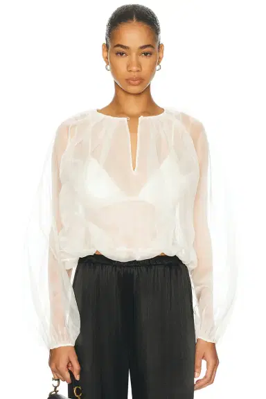 Frame The Sheer Balloon Blouse | Thumbnail 3 Frame The Sheer Balloon Blouse | Thumbnail 3