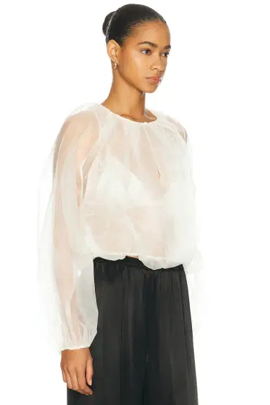 Frame The Sheer Balloon Blouse | Thumbnail 4 Frame The Sheer Balloon Blouse | Thumbnail 4