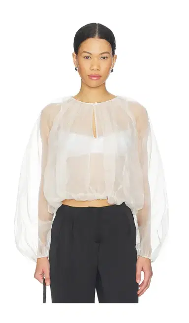 Frame The Sheer Balloon Blouse | Thumbnail 1 Frame The Sheer Balloon Blouse | Thumbnail 1