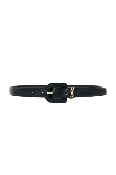 Saint Laurent Croc Embossed Boucle Recouverte Belt | Thumbnail 1 Saint Laurent Croc Embossed Boucle Recouverte Belt | Thumbnail 1