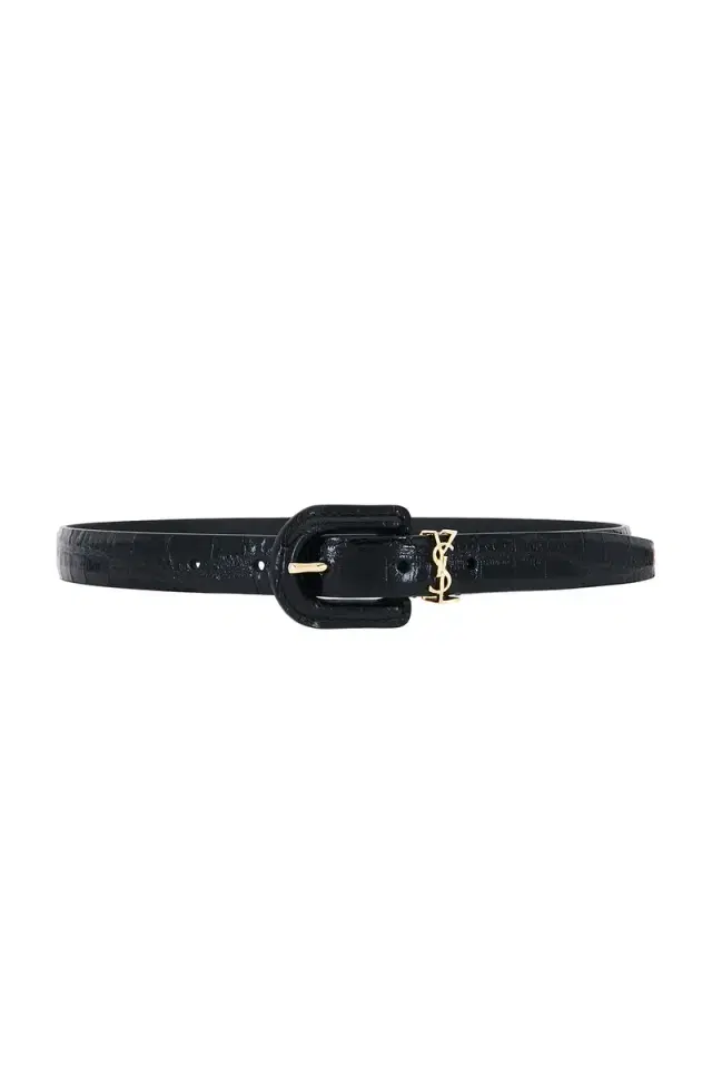 Saint Laurent Croc Embossed Boucle Recouverte Belt
