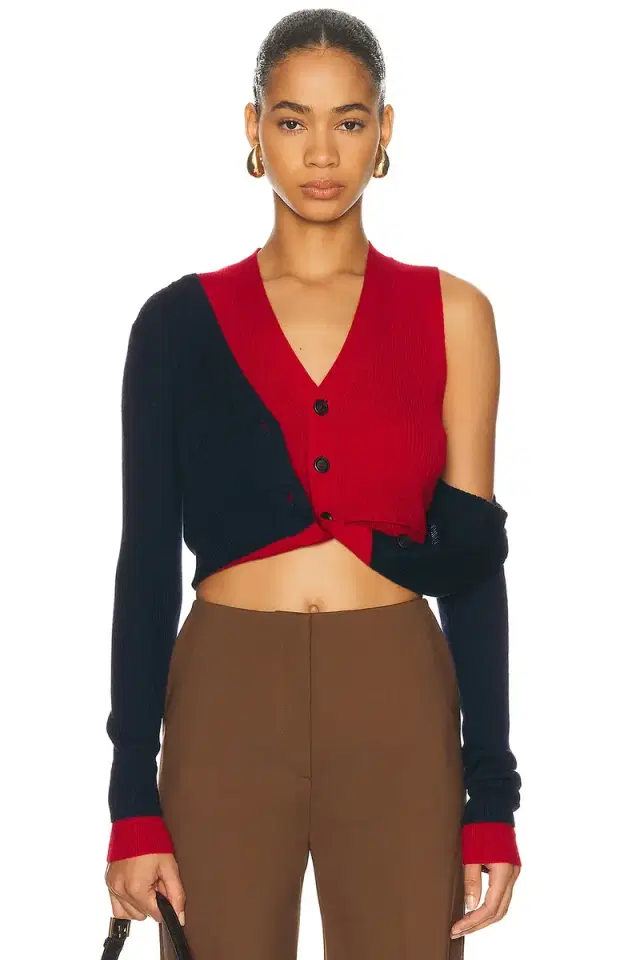 Monse Cropped Fold-Up Cardigan