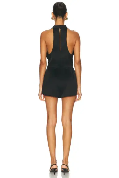 Simkhai Halia Draped Satin Romper | Thumbnail 4 Simkhai Halia Draped Satin Romper | Thumbnail 4