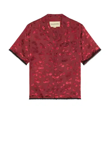 Valentino Satin Cherry Button Up Shirt | Thumbnail 4