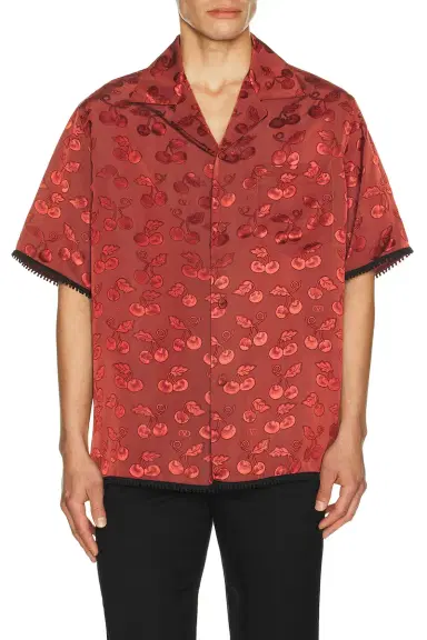 Valentino Satin Cherry Button Up Shirt | Thumbnail 1