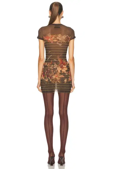 Jean Paul Gaultier Mesh Printed Mariniére Grape Short Dress | Thumbnail 3 Jean Paul Gaultier Mesh Printed Mariniére Grape Short Dress | Thumbnail 3