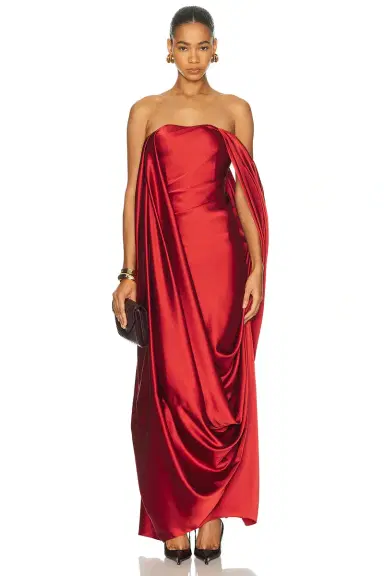 ALEJANDRA ALONSO ROJAS Draped Overlay Gown | Thumbnail 3