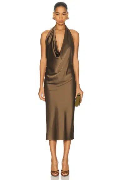 ALEJANDRA ALONSO ROJAS Draped Halter Dress | Thumbnail 3 ALEJANDRA ALONSO ROJAS Draped Halter Dress | Thumbnail 3