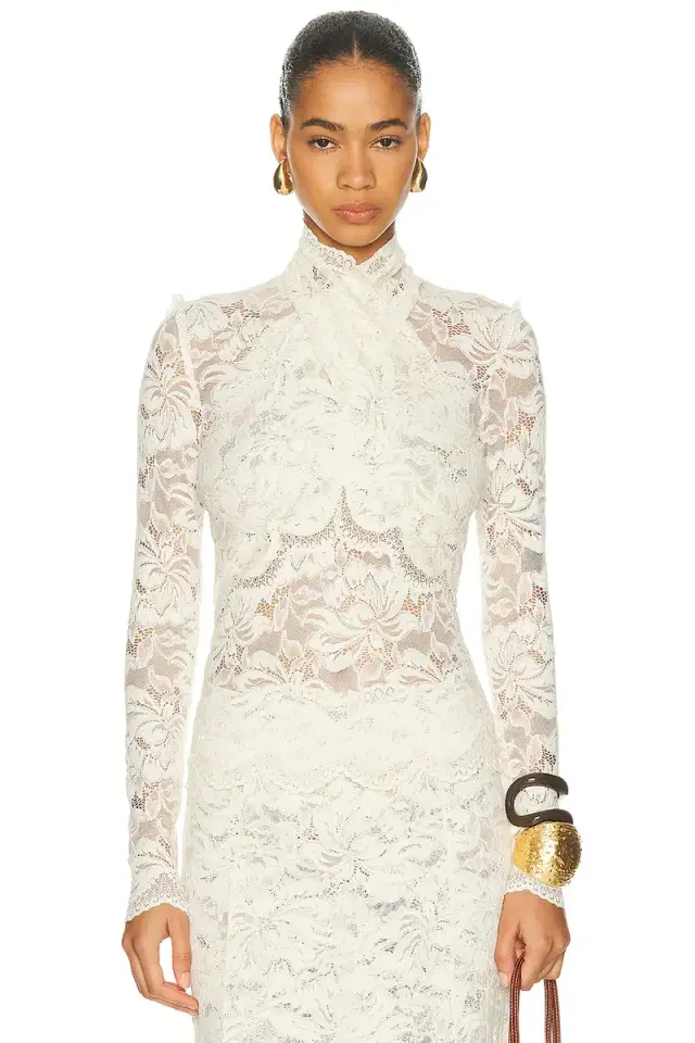 Turtleneck Lace Top
