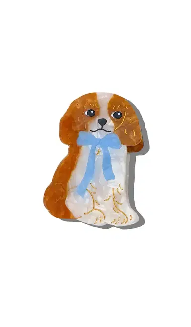 Solar Eclipse Hand-Painted King Charles Claw Hair Clip | Thumbnail 1