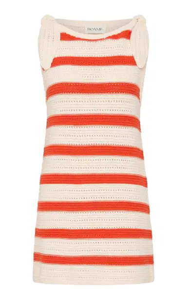 ROAME. Manon Striped Knit Cotton Mini Dress | Thumbnail 1