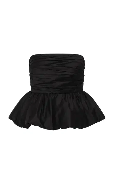 ROAME. Hazel Strapless Cotton Peplum Top | Thumbnail 1