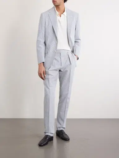 Polo Ralph Lauren Tapered Striped Cotton-Seersucker Trousers - Men | Thumbnail 2 Polo Ralph Lauren Tapered Striped Cotton-Seersucker Trousers - Men | Thumbnail 2