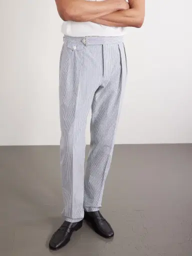 Polo Ralph Lauren Tapered Striped Cotton-Seersucker Trousers - Men | Thumbnail 3 Polo Ralph Lauren Tapered Striped Cotton-Seersucker Trousers - Men | Thumbnail 3