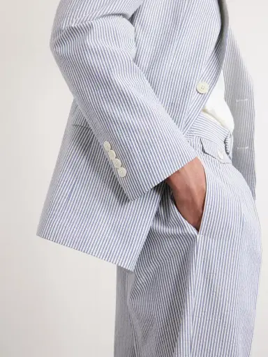 Polo Ralph Lauren Tapered Striped Cotton-Seersucker Trousers - Men | Thumbnail 5 Polo Ralph Lauren Tapered Striped Cotton-Seersucker Trousers - Men | Thumbnail 5