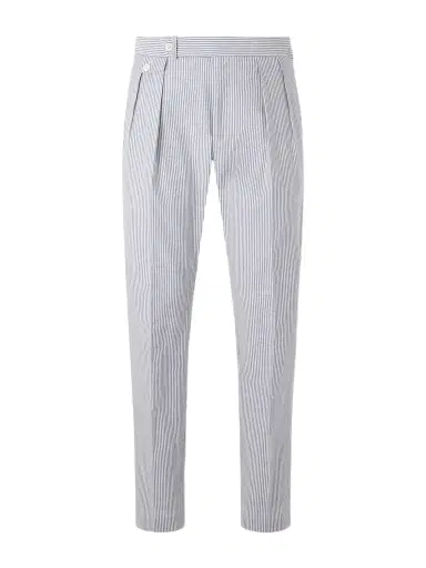 Polo Ralph Lauren Tapered Striped Cotton-Seersucker Trousers - Men | Thumbnail 1 Polo Ralph Lauren Tapered Striped Cotton-Seersucker Trousers - Men | Thumbnail 1