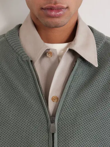 PIACENZA 1733 Slim-Fit Honeycomb-Knit Cotton Bomber Jacket - Men | Thumbnail 6