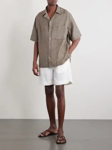 ELEVENTY Straight-Leg Linen Shorts - Men | Thumbnail 2