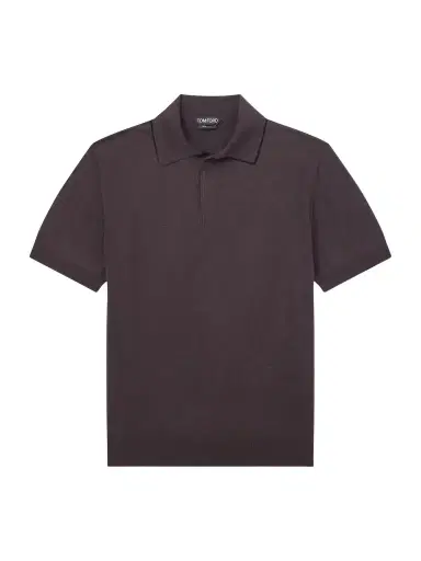 Tom Ford Sea Island Cotton and Silk-Blend Polo Shirt - Men | Thumbnail 1