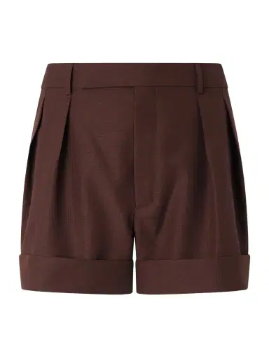 Saint Laurent Straight-Leg Pleated Wool and Mohair-Blend Shorts - Men | Thumbnail 1