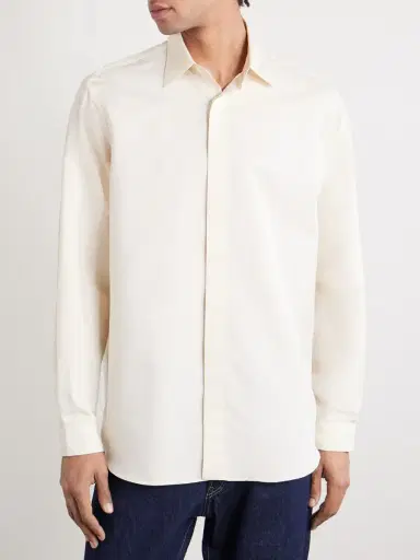 Lardini Cotton and Silk-Blend Shirt - Men | Thumbnail 3 Lardini Cotton and Silk-Blend Shirt - Men | Thumbnail 3