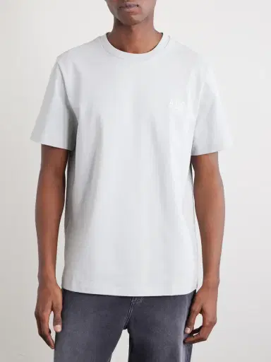 A.P.C. Logo-Embroidered Cotton-Jersey T-Shirt - Men | Thumbnail 3