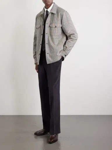 dunhill Reversible Padded Checked Wool Overshirt - Men | Thumbnail 2 dunhill Reversible Padded Checked Wool Overshirt - Men | Thumbnail 2
