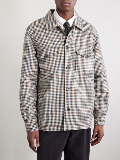 dunhill Reversible Padded Checked Wool Overshirt - Men | Thumbnail 3 dunhill Reversible Padded Checked Wool Overshirt - Men | Thumbnail 3