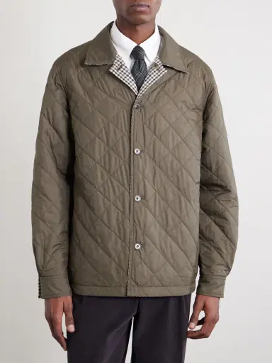dunhill Reversible Padded Checked Wool Overshirt - Men | Thumbnail 6 dunhill Reversible Padded Checked Wool Overshirt - Men | Thumbnail 6