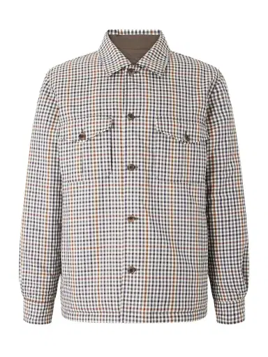 dunhill Reversible Padded Checked Wool Overshirt - Men | Thumbnail 1 dunhill Reversible Padded Checked Wool Overshirt - Men | Thumbnail 1