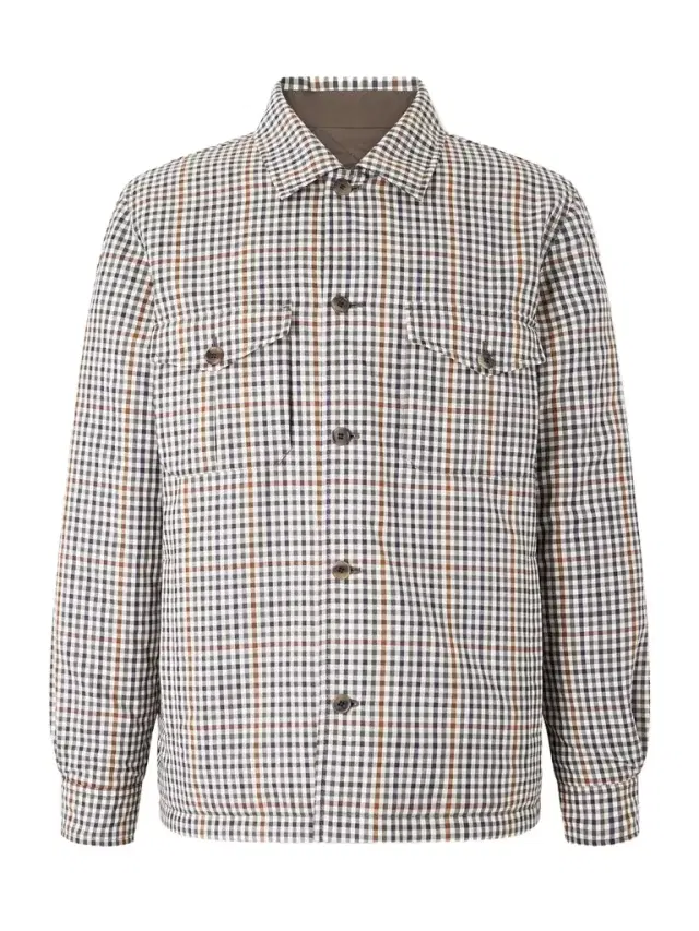 Reversible Padded Checked Wool Overshirt - Men