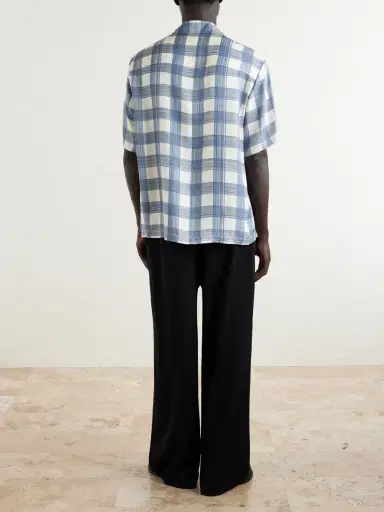 Jil Sander Camp-Collar Checked Poplin Shirt - Men | Thumbnail 4 Jil Sander Camp-Collar Checked Poplin Shirt - Men | Thumbnail 4