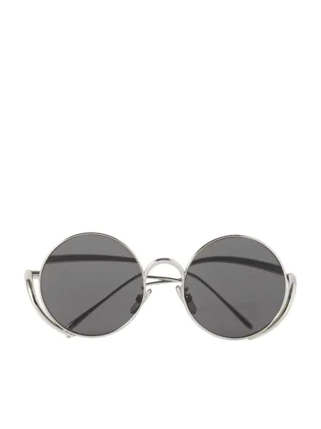 Loewe Round-frame Silver-tone Sunglasses