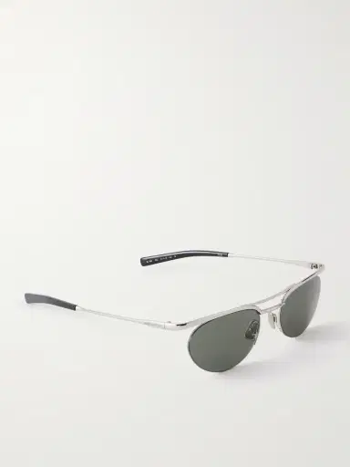 Saint Laurent Oval-Frame Silver-Tone Sunglasses - Men | Thumbnail 4 Saint Laurent Oval-Frame Silver-Tone Sunglasses - Men | Thumbnail 4