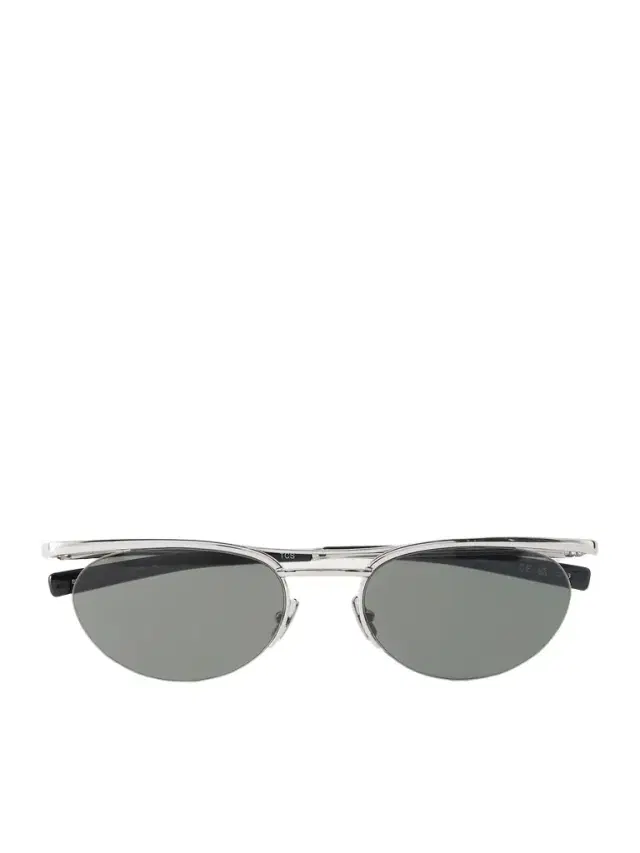 Oval-Frame Silver-Tone Sunglasses - Men
