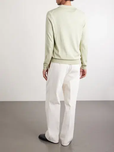 PIACENZA 1733 Pointelle-Knit Silk and Cotton-Blend Cardigan - Men | Thumbnail 4