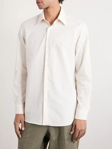 Lardini Striped Cotton-Poplin Shirt - Men | Thumbnail 3 Lardini Striped Cotton-Poplin Shirt - Men | Thumbnail 3