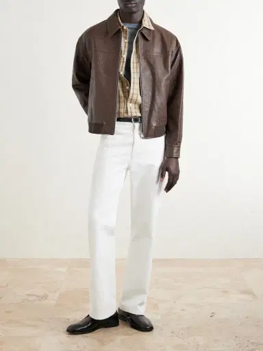 Frame Textured-Leather Bomber Jacket - Men | Thumbnail 2 Frame Textured-Leather Bomber Jacket - Men | Thumbnail 2