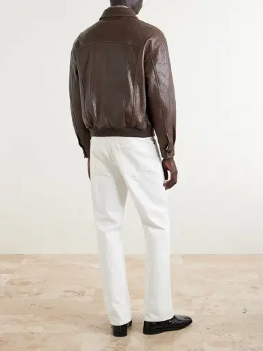 Frame Textured-Leather Bomber Jacket - Men | Thumbnail 4 Frame Textured-Leather Bomber Jacket - Men | Thumbnail 4